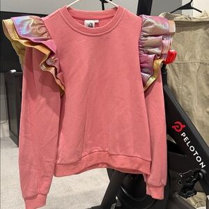 Queen of Sparkles Pink Ruffled Womens Top